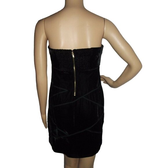 Silence+Noise Dress Womens Size Medium Black Strapless Velvet goth party Y2K - Picture 5 of 10